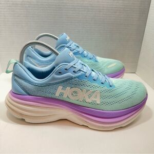 Hoka One One Bondi 8 Women’s Athletic Shoes, Airy Blue/Sunlit Ocean Size 10B